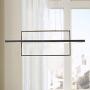 Leniure Black Modern Square Cube LED 2-Light Pendant Lamp Chandelier Lighting Fixture 33.5'' Wide 15'' Deep 11.8'' High, Warm White 3000K