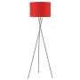 Ambiore Lisboa Tripod Floor Lamp - 62 inch Morden for Living Room Office - Metal Chrome Tripod with Red TC Fabric Shade