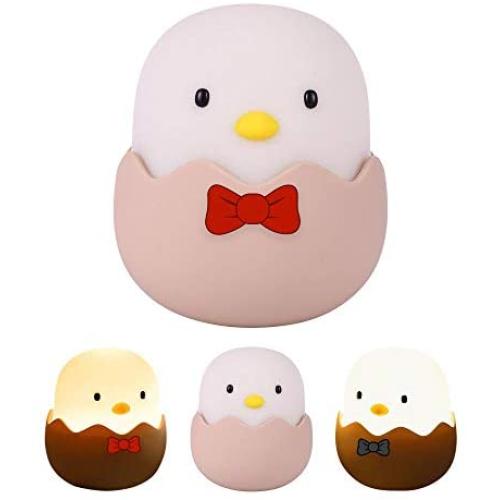 Eutoria Dimmable Night Light for Kids | Ambient Nursery Light | Bedroom Decor Newborn Essential | Cute Chick Hatch Bedside lamp for Girls/Boys