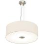 Brushed Nickel Pendant Chandelier 24'' Wide Modern White Canvas 4-Light Fixture for Dining Room House Foyer Kitchen Island Entryway Bedroom Living Room - Possini Euro Design