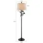 Maxax Traditional Floor Lamp with Linen Fabric Shade for Living Room and Bedroom, Black