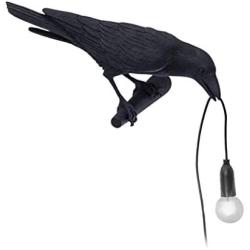 LOVIVER Artificial Bird Shaped Table Lamp, Bedside Wall Lamp, Desk Lamp Night Light for Adults Kids, for Bedrooms, Living Rooms, Office Decoration - Left_Black Wall