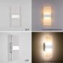 Modern LED Acrylic Wall Sconce Lighting 12W Warm White 2700K Up Down Wall Lamp for Bedroom Corridor Stairs Bathroom Indoor Lighting Fixture Not Dimmable Home Room Decor No Plug(1 Pack)