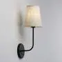Pathson Vintage Wall Sconce, 1-Light Wall Light with Linen Fabric Lamp Shade, Industrial Wall Mounted Fixture for Bedroom Living Room, Dark Black Finish 2-Pack (Black)