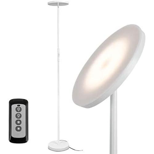 Joofo Floor Lamp,30W/2400Lume Sky LED Modern Torchiere 3 Color Temperatures Super Bright Floor Lamps-Tall Standing Pole Light with Remote & Touch Control for Living Room,Bed Room,Office ,Pearl White