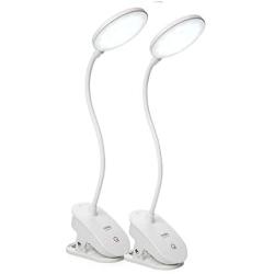 Miday Clip on Lamp,Battery Powered Reading Lamp,Clip on Light for Bed Clip on Battery Light with 3 Brightness Level,USB Rechargeable, Reading Lamp