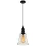 Industrial Vintage Retro Single Light Mini Pendant Light - LITFAD 5.5'' Pendant Lamp Ceiling Light Chandelier with Clear Bell Glass Shade