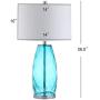 JONATHAN Y JYL4009B Juliette 26.5'' Glass/Metal LED Lamp Contemporary,Transitional,Coastal for Bedroom, Living Room, Office, College Dorm, Coffee Table, Bookcase, Moroccan Blue