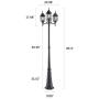 NOMA Outdoor Street Light | Waterproof Outdoor Lamp Post Light with Triple-Head Design for Backyard, Patio, Garden, Walkway or Décor | Black Light Pole with Clear Glass Panels, 3-Headed