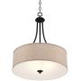 La Pointe Oil Rubbed Bronze Drum Pendant Chandelier 19 1/2'' Wide Oatmeal Linen Shade Fixture for Dining Room House Foyer Kitchen Island Entryway Bedroom Living Room - Franklin Iron Works
