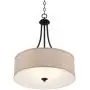 La Pointe Oil Rubbed Bronze Drum Pendant Chandelier 19 1/2'' Wide Oatmeal Linen Shade Fixture for Dining Room House Foyer Kitchen Island Entryway Bedroom Living Room - Franklin Iron Works