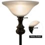 Oneach Modern Shirley Torchiere Floor Lamp for Living Room 150-Watt 71.5-Inch Floor Light with Frosted Glass Shade for Bedroom and Reading