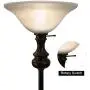 Oneach Modern Shirley Torchiere Floor Lamp for Living Room 150-Watt 71.5-Inch Floor Light with Frosted Glass Shade for Bedroom and Reading