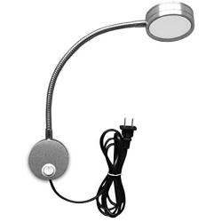 WeFoonLo 5W Wall Mounted Reading Light Flexible Gooseneck LED Sconce Lamp with Plug & Switch for Bedroom, Office, Workbench, Studio (03 Silver Warm)