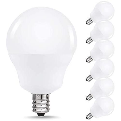 JandCase G14 Candelabra Led Light Bulb, 2.5W(25W Equivalent), 200lm, E12 Base, 4000K Natural Daylight White, Not Dimmable, Ideal for Ceiling Fan, Vanity Mirror Light, 6 Pack