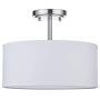 LED Fabric Drum Shade semi Flush Mount Ceiling Light PS Diffuser with Brushed Nickel Finish, Off White Fabric Chandeliers Shade for Bar, Dining Room, Corridor,Living Room.12.25'' 2 Light LED Fabric Drum Shade semi Flush Mount Ceiling Light PS Diffuser with Brushed Nickel Finish, Off White Fabric Chandeliers Shade for Bar, Dining Room, Corridor,Living Room.12.25'' 2 Light