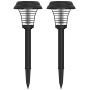 2Pcs Solar Powered Bug Zapper LED Light Insect Mosquito Killer Lamp for Indoor Outdoor Use