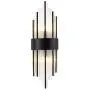 BOKT Mid-Century 2 Light Fixtures Wall Mount Lamp with Crystal Bar Wall Sconce Lighting, Elegant Wall Sconces with Black Metal Base for Bedroom Living Room Hallway Entryway Hotel Restaurant (Black)