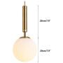 Modo Lighting Glass Pendant Light 1-Light Metal Hanging Lamp Vintage Adjustable Ceiling Pendant Light Fixtures for Living Room Kitchen Island (Bronze)