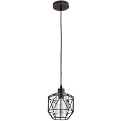 ZhLCY Industrial Metal Pendant Light with Clear Glass Shape Retro Mini Hanging Light Rustic Wire Cage Pendant Lighting Fixture for Kitchen Island Bar Sink Loft Farmhouse, Oil Rubbed Bronze