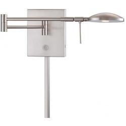 George Kovacs P4338-084, Georges Reading Room, 1 Light LED Swing Arm Wall Lamp, Brushed Nickel