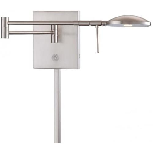 George Kovacs P4338-084, Georges Reading Room, 1 Light LED Swing Arm Wall Lamp, Brushed Nickel