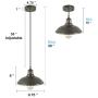 Giluta Industrial Barn Pendant Lighting Rustic Vintage Ceiling Hanging Light Fixture Indoor Antique Edison Lighting for Kitchen Dining Room Farmhouse 9.75''D x 6''H…