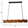 LITFAD Industrial Vintage Linear Island Pendant Light Loft Style Wood and Metal 4 Lights Kitchen Island Lights Ceiling Hanging Light for Dining Room Restaurant Coffee Shop Bar - Brown