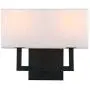 Indoor Bedside Wall Lamp Light, Yosoan 2-Light 1-Pack Vintage Industrial Wall Sconce with Square Fabric Shade for Reading Bedroom Living Room Dinning Room Hotel (Black)