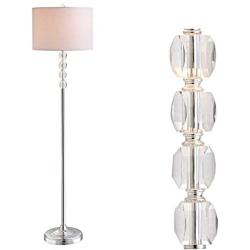 JONATHAN Y JYL2028A Aubrey 59.5'' Crystal/Metal LED Floor Lamp Contemporary,Glam,Transitional for Bedrooms, Living Room, Office, Reading, Clear/Chrome