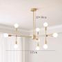 Adjustable Sputnik Molecule Chandelier E26 Nordic Ceiling Light Magic Bean Dimmable Pendant Light Fixture Glass Shade Hanging Lamp For Hallway Dining Room Golden 9 Lights