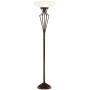 Volero Torchiere Floor Lamp LED Light Blaster Oil Rubbed Bronze Caged Frosted Glass Shade for Living Room Bedroom Office Uplight - Franklin Iron Works