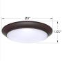 Gruenlich LED Flush Mount Ceiling Lighting Fixture, 9 Inch Dimmable 15.5W 1050 Lumen, Aluminum Housing Plus PC Cover, ETL and Damp Location Rated, 2-Pack (Bronze Finish-5000K)