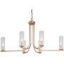 LOG BARN Brass Chandelier, Modern Dining Room Lighting Fixtures Hanging with Clear Glass Shades, Contemporary Large Gold Chandeliers for Living Room, 6-Light, 36” Dia