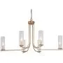 LOG BARN Brass Chandelier, Modern Dining Room Lighting Fixtures Hanging with Clear Glass Shades, Contemporary Large Gold Chandeliers for Living Room, 6-Light, 36” Dia