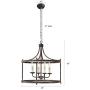 20 Inch Wide Savannah Estate Iron Pendant Light Round Metal Rustic Chandelier Lighting Light Farmhouse Foyer Dining Room or Kitchen