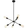 Luupyia Sputnik Chandeliers, 6 Lights Adjustable Modern Pendant Lighting Vintage Sputnik Light Fixture, Dining Room Lighting Fixtures Hanging, Black