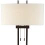 Roscoe Modern Floor Lamp Twin Pole Oil Rubbed Bronze White Drum Shade for Living Room Reading Bedroom Office - Franklin Iron Works