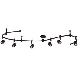 Catalina Lighting 21903-000 Transitional 6 Integrated LED Flex Track Ceiling Light, Bulbs Included, 96'', Bronze