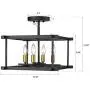 TENGXIN Flush Mount Ceiling Light,Chandelier for Living Room Bedroom,Kitchen, Hallway,Black Brass Finished with Iron metarial,UL Listed,No Bulbs Included