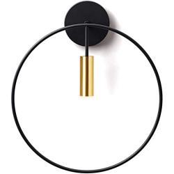 BOKT Wall Light Fixture Mid Century Modern Wall Sconces Metal Circular Wall Mount Light Vanity Light for Living Room, Bathroom, Hallway (1 Pack,Gold)