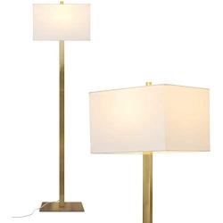 Brightech Stella - Bright Brass Lamp for Office, Bedrooms, and Living Rooms - Standing Mid Century Modern Light- Gold, Antique Brass - Indoor Pole Lamp