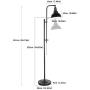 Industrial Floor Lamp Metal Black Adjustable Lamp, Vintage Style Lamp with On/Off Switch, Standing Lamp with Metal Shade for Living Room Bedroom, Lamp for Study Room &Office, ETL Certificate.