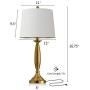 Oneach USB Table Lamp Modern Table Lamps Set of 2 for Living Room with USB Charging Port Bedside Lamp Fabric Drum Shade Accent Lamp Light for Bedroom Gold
