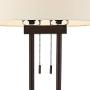 Roscoe Modern Floor Lamp Twin Pole Oil Rubbed Bronze White Drum Shade for Living Room Reading Bedroom Office - Franklin Iron Works