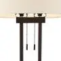 Roscoe Modern Floor Lamp Twin Pole Oil Rubbed Bronze White Drum Shade for Living Room Reading Bedroom Office - Franklin Iron Works