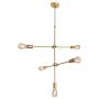 Modern Ceiling Lamp Sputnik Chandelier 5 Lights for Dining Room Kitchen Island Bedroom Living Room Gold Light Fixture Pendant Lighting Brushed Brass