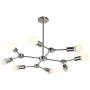 MELUCEE Mid Century Modern Chandelier Sputnik 8-Light Brushed Nickel Semi Flush Mount Ceiling Light Fixtures for Dining Room Kitchen Living Room Foyer and Hallway