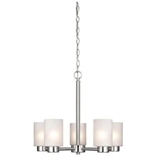 Westinghouse Lighting 6227400 Sylvestre Five-Light Interior Chandelier, Brushed Nickel Finish with Frosted Seeded Glass, 5