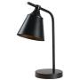 KRASTY Modern Industrial Metal Bedside Lamp Farmhouse Small Reading Lamp Mini Nightstand Black Table Lamp, Desk Lamp for Living Room Bedroom Office Kid Eye-Caring Study